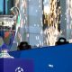 BIEFEC FX Efectos Especiales en el recibimiento de la Copa de la UEFA Champions League Madrid 2019 con fuego frío sin pirotecnia (Sparkular Fall, Sparkular Vertical), Humo Vertical LED, Cañones de Confeti.